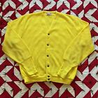 Vintage Izod Yellow Acrylic Cardigan Sweater Mens XL As Is Worn Flaws 80s