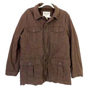 TIMBERLAND Stratham Issue Authentic Outdoor Gear Men Medium Cotton Jacket BROWN