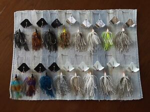 NEW LAST LOT MIXED COLORS (16) Assorted 1/4 Ounce Buzzbaits Silicone Skirts