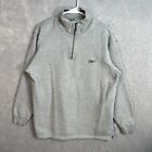 Vintage Reebok 1/4 Zip Sweater Adult Large Gray Pullover Sweatshirt Mens
