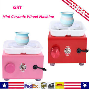 New ListingMini Pottery Wheel 2000RPM Adj Speed Electric Ceramic Machine Clay Tool Pink Red