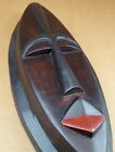 African Mask Ghana Hand Carved Art Tribal Wooden Vintage