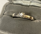 14k White Gold Round Small Diamond Solitaire Band Ring Sz8.5 2.16g STARFIRE🌺🌺