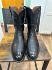 Lucchese Classic Roper Black Smooth Ostrich Cowboy Boots 12 D
