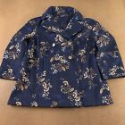 Roman's Women's Size 18/20 Navy Floral Print Double Breasted Peacoat NWT