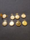 Lot of 8 Antique Pocket Watches for Parts-Repair Lot BZX