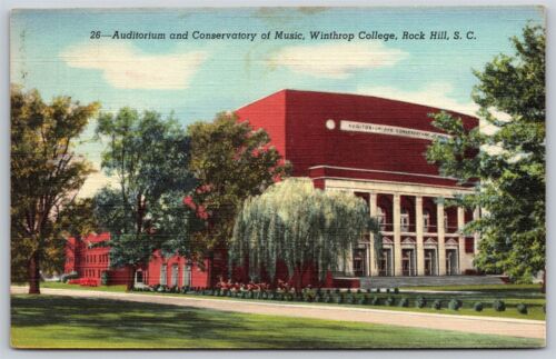 New ListingPostcard Auditorium and Conservatory of Music, Winthrop College Rock Hill SC C66
