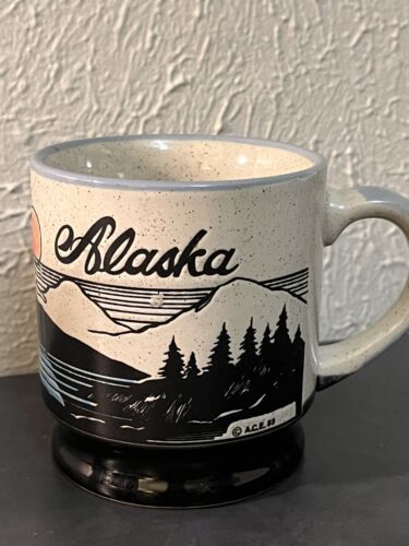 New ListingVintage 1983 ACE Alaska Stoneware Pottery Mug  Souvenir Cup Embossed