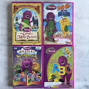 New ListingBarney 4 DVD Lot: Land Of Make Believe, ABC’s, Musical Scrapbook, To The Beach