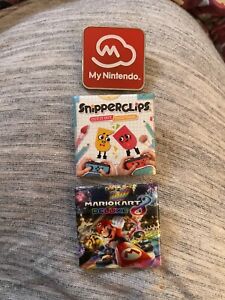 Nintendo Promo Pins 2017 - Mariokart Deluxe 8, Snipperclips, My Nintendo Mario