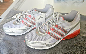 Adidas Shoes Womens Sz 6.5 Grey Pink Running Walking Sneaker Low Boost 378075