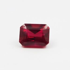 Natural Ruby Emerald Cut Bloody Red CERTIFIED 9.9 Ct Loose Gemstone Earring Size