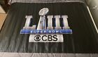 CBS Sports Super Bowl LIII Black Banner Atlanta Patriots vs Rams 4ftx8ft NBC FOX
