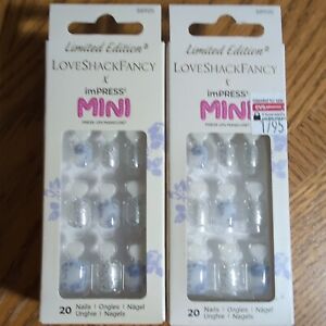 (2) Packs  Kiss Impress Press-On-Manicure Mini Kids Nails 88905 Hydrangea Blue