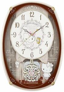 NEW Sanrio Hello Kitty Melody Pendulum Radio Wall Clock Glockenspiel Automaton