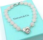 Tiffany&Co. Heart Rose Quartz Bracelet Silver 925 Women's W/Pouch