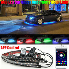 4X RGB LED Under Car Tube Strip Underglow Body Neon Light Kit Decor APP Control