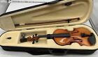 Polished Wood 4/4 String Acoustic Violin With Case & AT-200D Tuner & Accessories