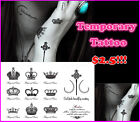 VQ Brand New Royal Crown Temporary Tattoo