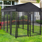 Outdoor Large Heavy Duty Dog Kennel Cage w/ Cover Metal Fence Chicken Coop House