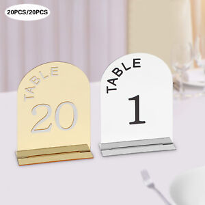 Silver/Gold 20 Pcs Wedding Table Numbers, Acrylic Table Numbers 1-20 Number