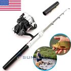 Telescopic Pocket Fishing Rod Spinning Pole Reel Combo Kit With Fishing Line