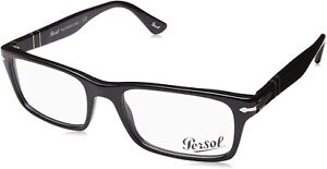 Persol PO3050V Rectangular Prescription Eyeglass Frames, 95 Black, 53mm