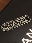 Chanel Logo Brooch, 65mm, Golden/faux Leather