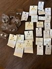 Lot of Womens Pierced Earrings 30 Pair of Carded Not Worn Earrings Mostly studs