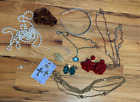 Lot of vintage costume jewelry and accessories including necklace, earrings