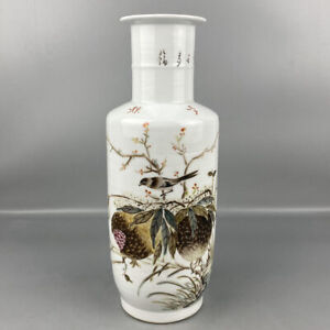 New ListingChinese Pastel Porcelain Handpainted Exquisite Flowers&Birds Pattern Vases 11225