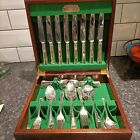 Elkington Silver Plate Canteen of Harley Pattern Cutlery 94 Pieces in Wood Case