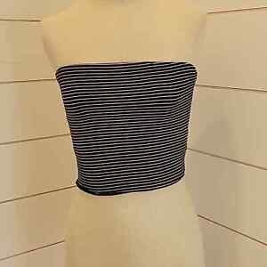 American Eagle Outfitters medium black and white striped tube/crop top