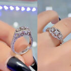 Wedding Rings Women Personalized 925 Silver Cubic Zircon Jewelry Sz 6-10