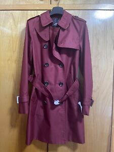 NWT Coach classic trench coat in burgundy color size S Msrp $550