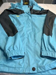 Wantdo Breathable Fabric Weatherproof Hooded Jacket Coat Parka Teal Blue Sz M