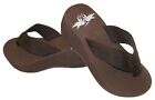 Trendy Design's Brown Flip Flops Wedge High Heel Comfortable US Womens Sz 4-11