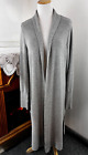 Leith Duster Cardigan Women’s Gray Long Sleeves Open Front Stretch Fall ~ Large