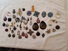 Huge Lot Of 50 Vintage Pendants,Charms,Misc Jewelry Pieces B