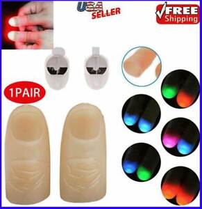 LED Finger Thumbs Light Prank Trick Multi Color Magic Prop Party Bar Show Lamp