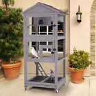 Outdoor Bird Cage Large Wooden Bird Aviary with Perch for Parakeet,Macaw and Any