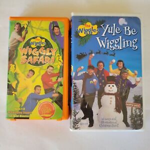 Two Vintage VHS Tapes From The Wiggles Wiggly Safari and Yule Be Wiggling  2002