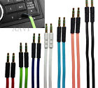 FLAT Colorful Gold Plated Auxiliary Car Music Aux Cable Cord for iPod MP3 Phones