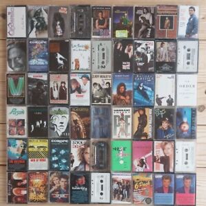 Vtg 80's & 90's Cassette Tapes Lot of 54 Rock Pop Country Soundtracks Free Ship