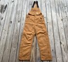 Carhartt Mens Loose Fit Washed Duck Insulated Bib Overalls, Medium, Brown