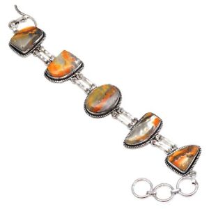Bumble Bee Jasper Gemstone 925 Silver Jewelry Bracelets 7''Adjusable