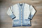 Dale of Norway Casual Pure New Wool Blue Pattern Cardigan Sweater Fair Isle S