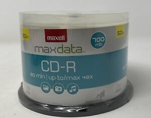 MAXELL MaxData CD-R  Music 80min/48x Recordable Discs 50 Pack Spindle NEW SEALED