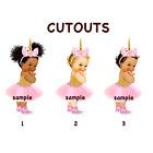 Cutouts Unicorn Princess Pink Gold Tutu Sneakers Gold Horn Baby Shower Birthday