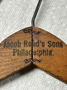 Vintage Jacob Reed’s Sons Philadelphia Wooden Clothes Hanger